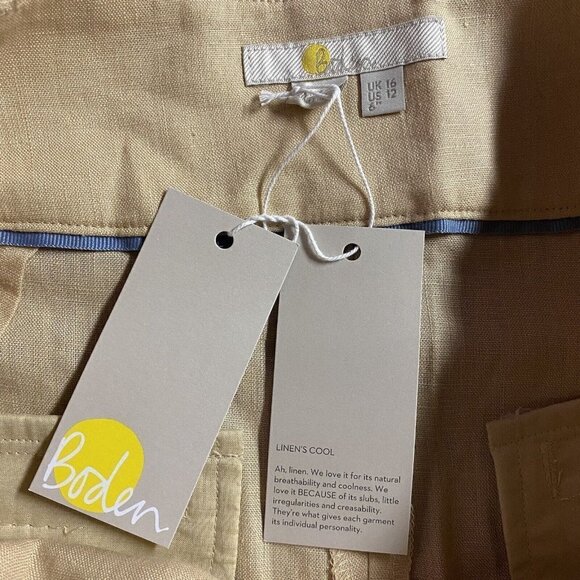 Boden 100% Linen Pleat Shorts 6” Inseam High Waisted - Picture 8 of 16